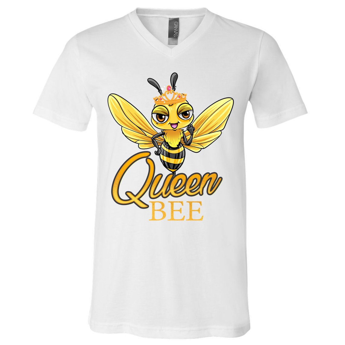 Queen Bee Crown Women Girls Honey Bee Hive Beekeeping Cool Gift V-Neck T-Shirt