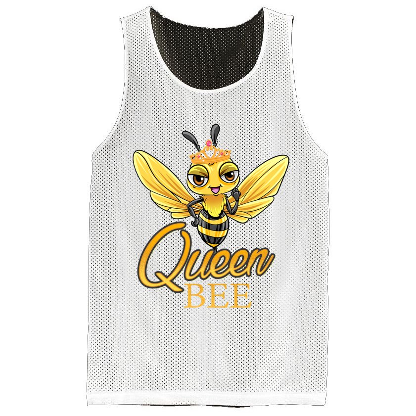 Queen Bee Crown Women Girls Honey Bee Hive Beekeeping Cool Gift Mesh Reversible Basketball Jersey Tank