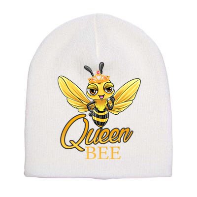 Queen Bee Crown Women Girls Honey Bee Hive Beekeeping Cool Gift Short Acrylic Beanie