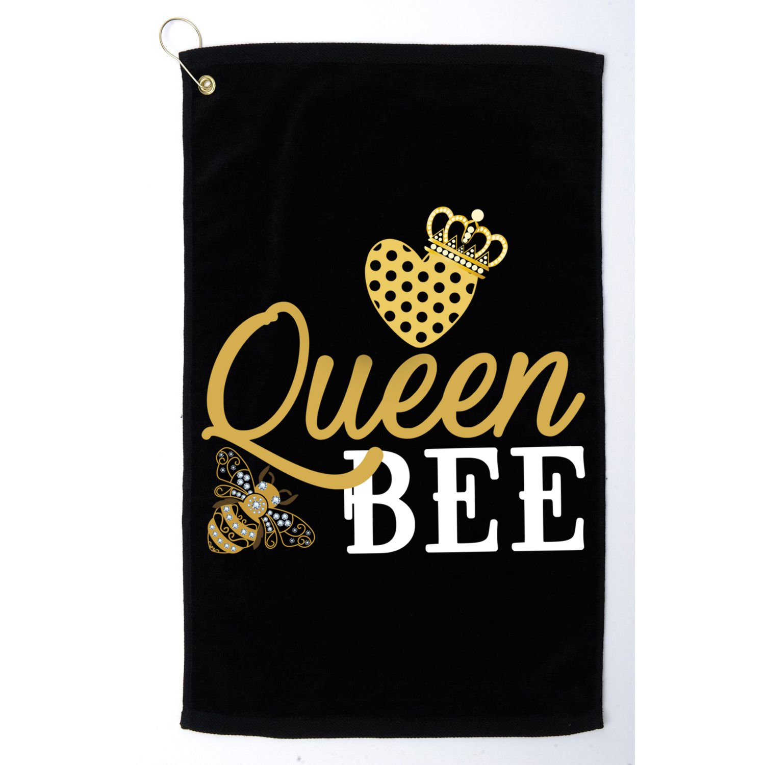 Queen Bee Crown Gift Beekeeper Valentine's Day Funny Gift Golf Towel