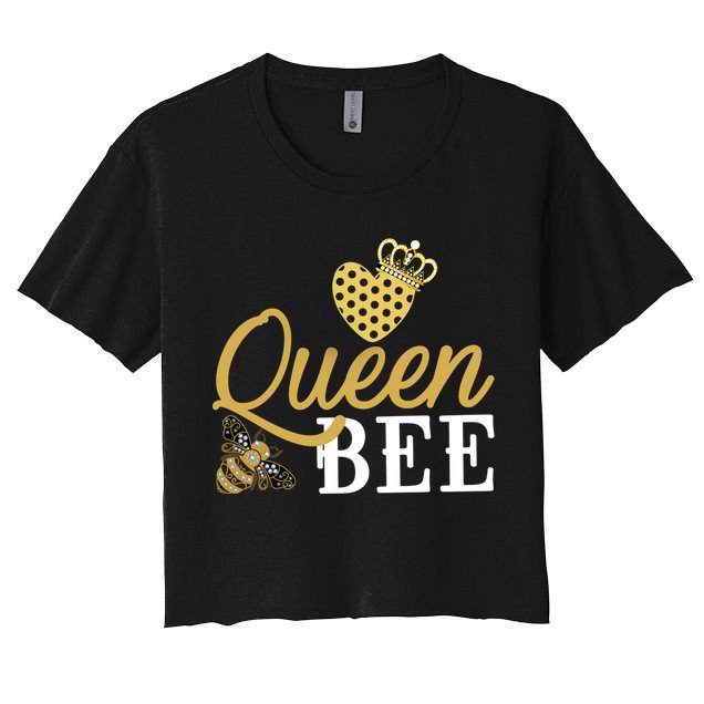Queen Bee Crown Gift Beekeeper Valentine's Day Funny Gift Crop Top