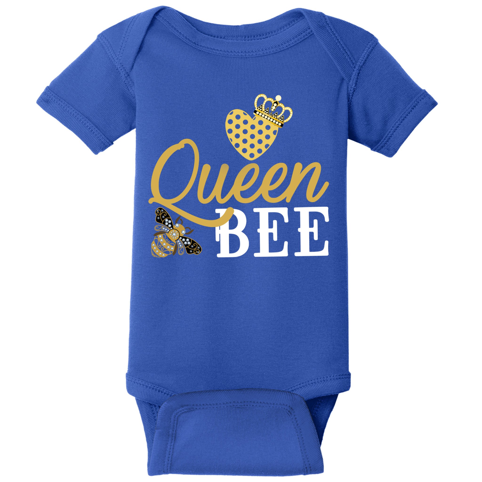 Queen Bee Crown Gift Beekeeper Valentine's Day Funny Gift Baby Bodysuit