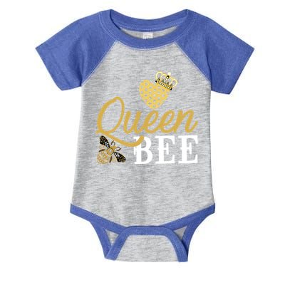Queen Bee Crown Gift Beekeeper Valentine's Day Funny Gift Infant Baby Jersey Bodysuit