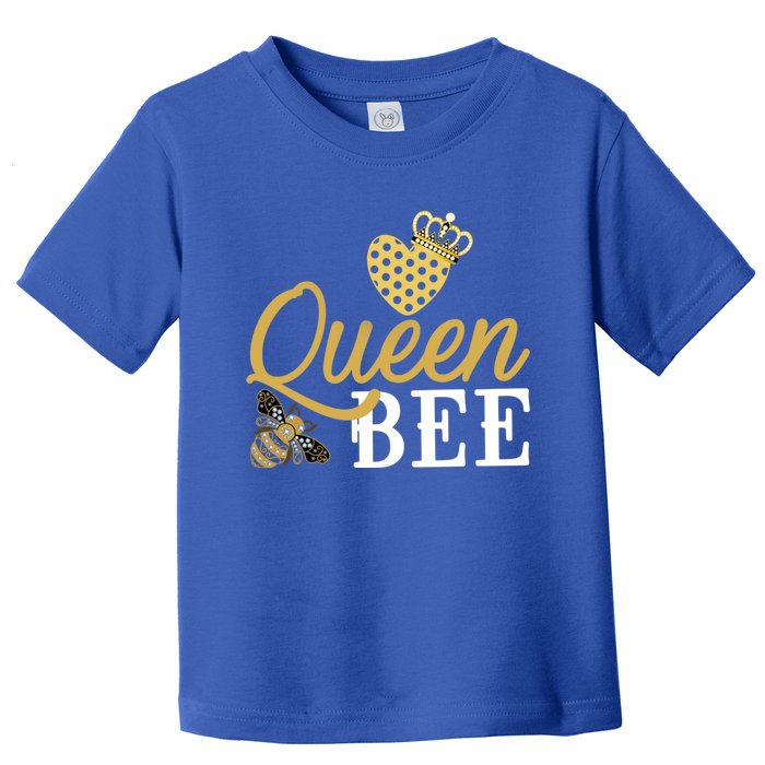 Queen Bee Crown Gift Beekeeper Valentine's Day Funny Gift Toddler T-Shirt