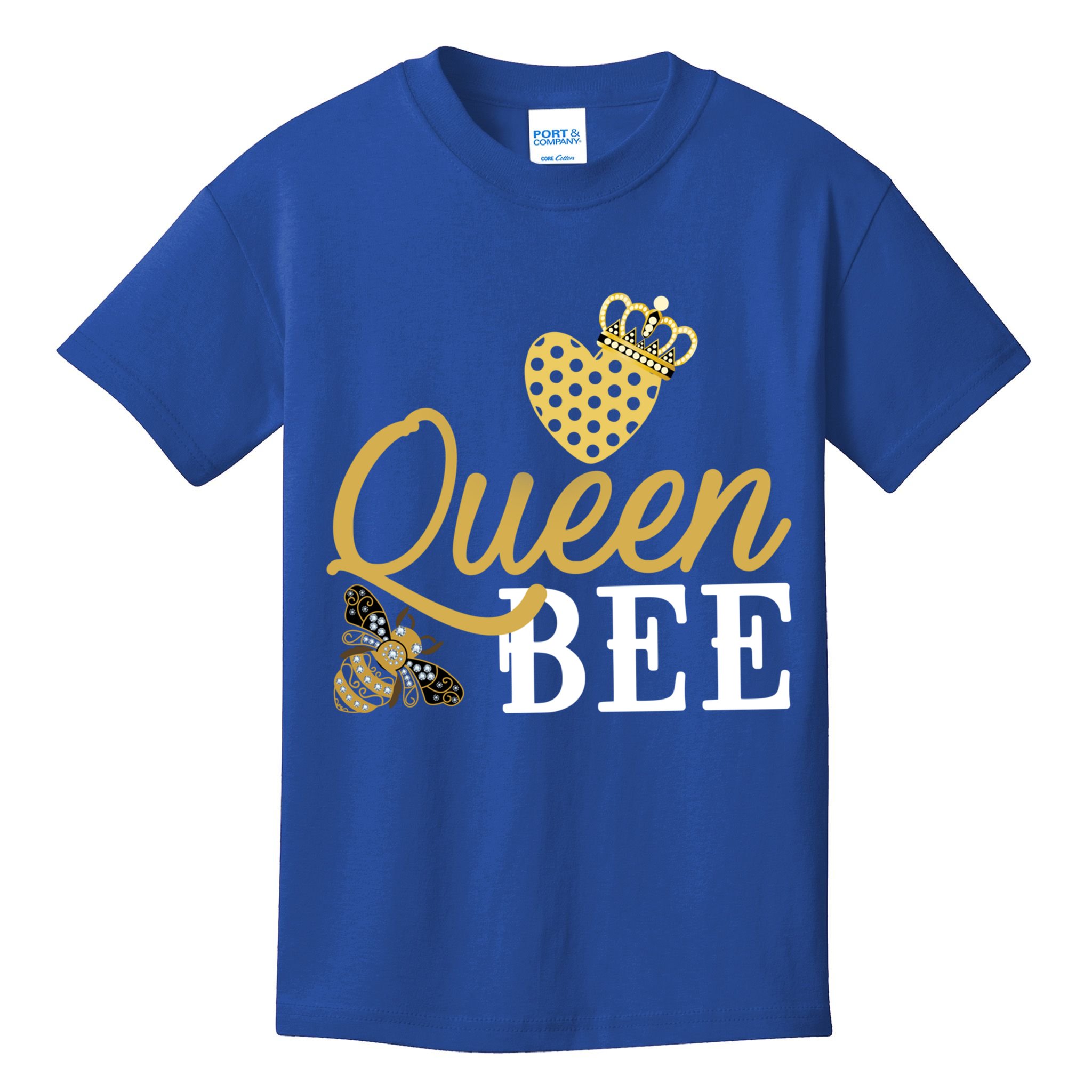 Queen Bee Crown Gift Beekeeper Valentine's Day Funny Gift Kids T-Shirt