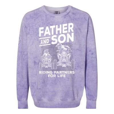 Quad Bike Father And Son Riding Partners For Life ATV Colorblast Crewneck Sweatshirt