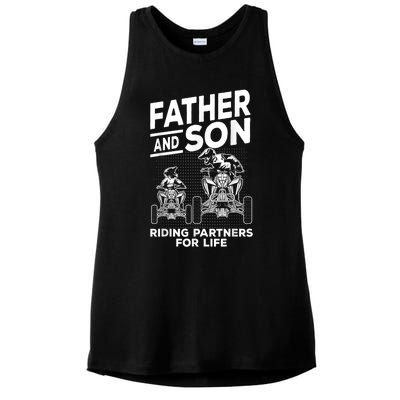 Quad Bike Father And Son Riding Partners For Life ATV Ladies PosiCharge Tri-Blend Wicking Tank