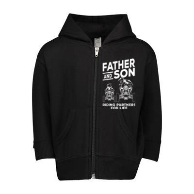 Quad Bike Father And Son Riding Partners For Life ATV Toddler Zip Fleece Hoodie