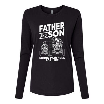 Quad Bike Father And Son Riding Partners For Life ATV Womens Cotton Relaxed Long Sleeve T-Shirt