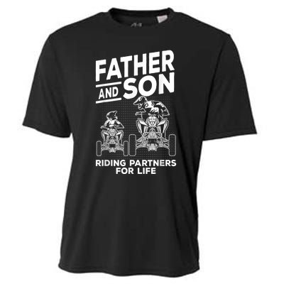 Quad Bike Father And Son Riding Partners For Life ATV Cooling Performance Crew T-Shirt