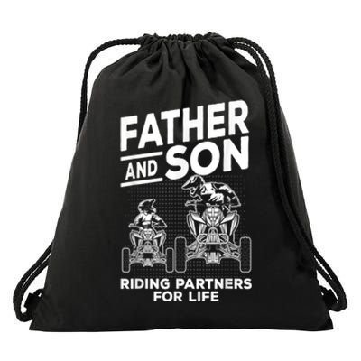 Quad Bike Father And Son Riding Partners For Life ATV Drawstring Bag