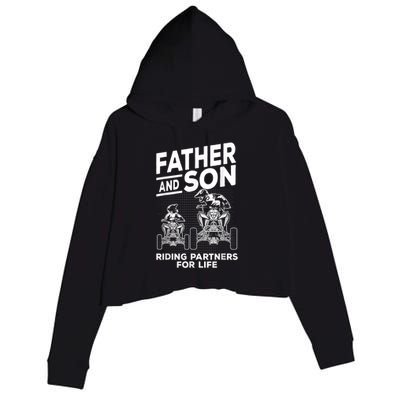 Quad Bike Father And Son Riding Partners For Life ATV Crop Fleece Hoodie