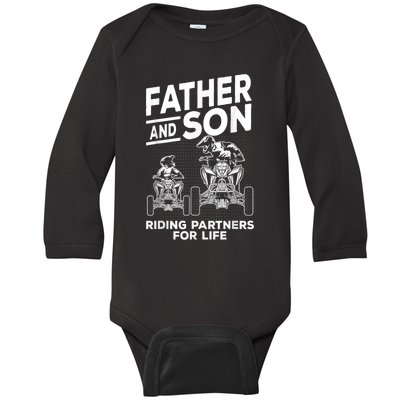 Quad Bike Father And Son Riding Partners For Life ATV Baby Long Sleeve Bodysuit