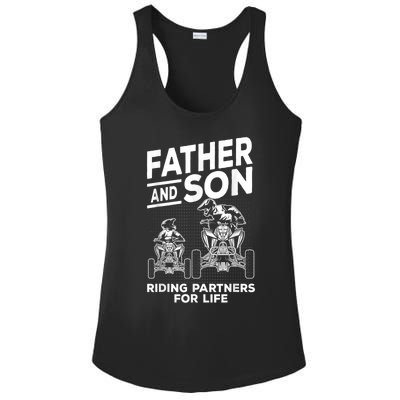 Quad Bike Father And Son Riding Partners For Life ATV Ladies PosiCharge Competitor Racerback Tank