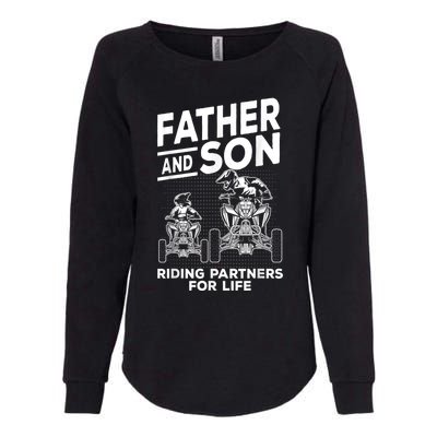 Quad Bike Father And Son Riding Partners For Life ATV Womens California Wash Sweatshirt