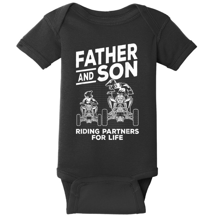 Quad Bike Father And Son Riding Partners For Life ATV Baby Bodysuit