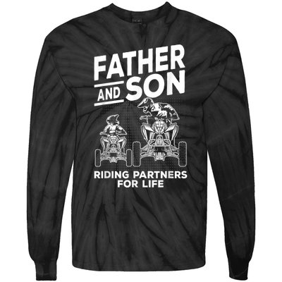 Quad Bike Father And Son Riding Partners For Life ATV Tie-Dye Long Sleeve Shirt