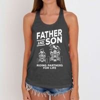 Quad Bike Father And Son Riding Partners For Life ATV Women's Knotted Racerback Tank