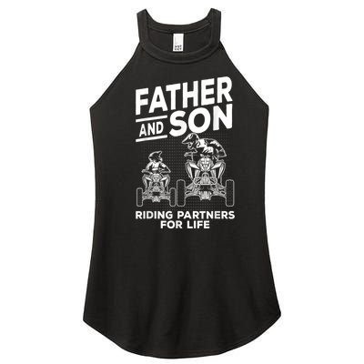 Quad Bike Father And Son Riding Partners For Life ATV Women's Perfect Tri Rocker Tank