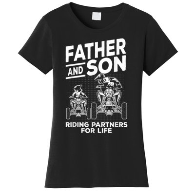 Quad Bike Father And Son Riding Partners For Life ATV Women's T-Shirt