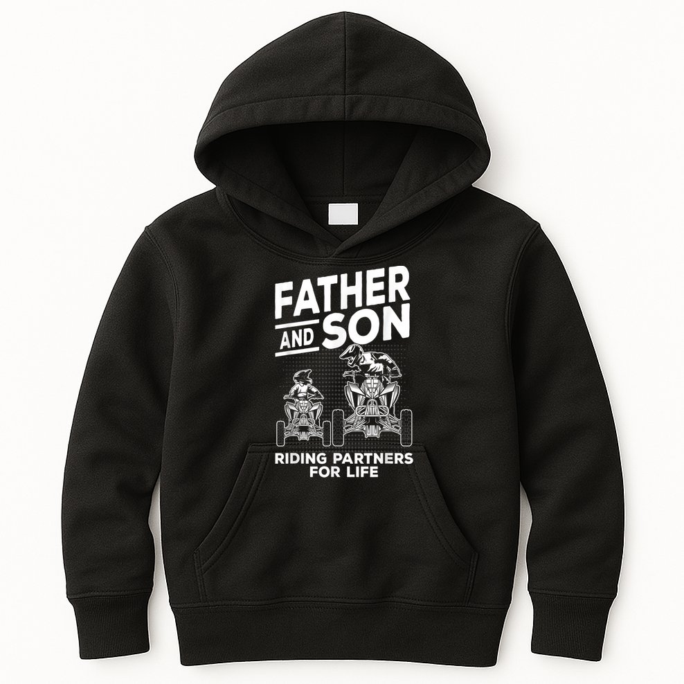 Quad Bike Father And Son Riding Partners For Life ATV Kids Hoodie