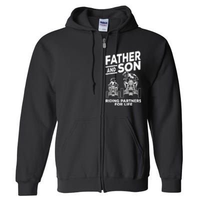 Quad Bike Father And Son Riding Partners For Life ATV Full Zip Hoodie