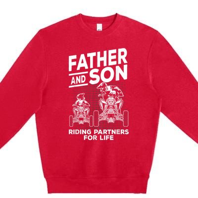 Quad Bike Father And Son Riding Partners For Life ATV Premium Crewneck Sweatshirt