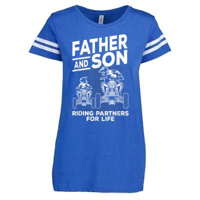 Quad Bike Father And Son Riding Partners For Life ATV Enza Ladies Jersey Football T-Shirt