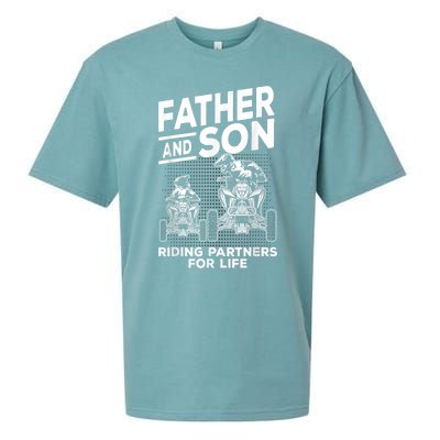 Quad Bike Father And Son Riding Partners For Life ATV Sueded Cloud Jersey T-Shirt