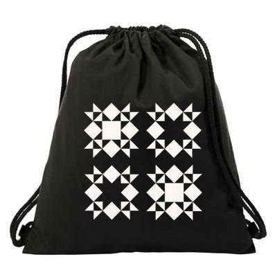 Quilt Block For Quilters Drawstring Bag