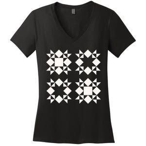 Quilt Block For Quilters Women's V-Neck T-Shirt