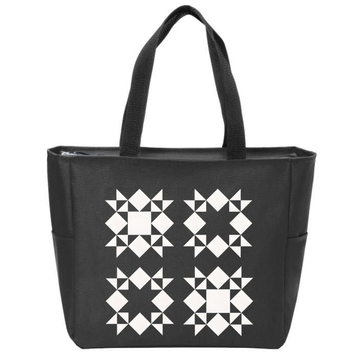 Quilt Block For Quilters Zip Tote Bag