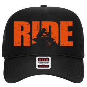 Quad Bike Funny Quad Biker Ride Four Wheeler Quad Atv High Crown Mesh Back Trucker Hat