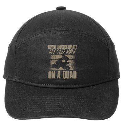 Quad Bike Funny Four Wheeler Quad An Old Man On A Quad ATV 7-Panel Snapback Hat