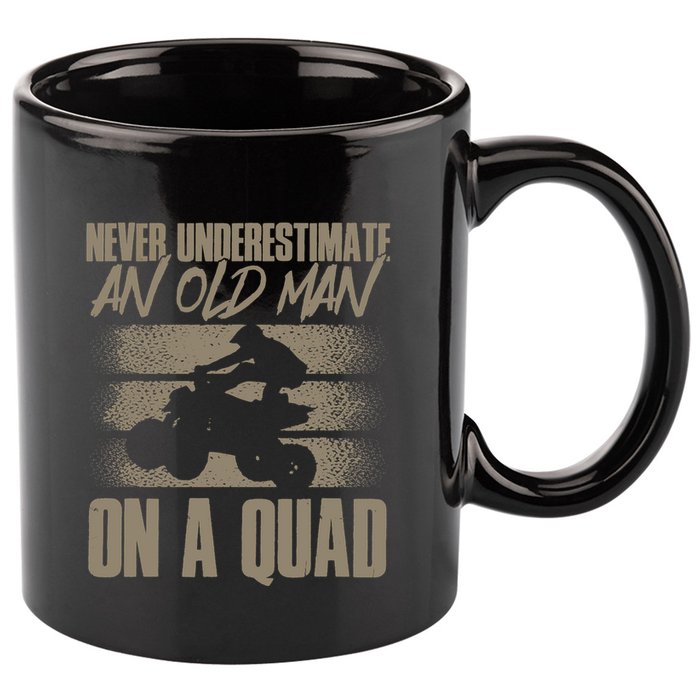 Quad Bike Funny Four Wheeler Quad An Old Man On A Quad ATV 11oz C Handle Ceramic Mug