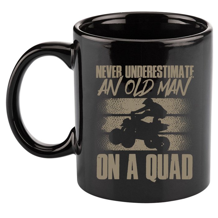 Quad Bike Funny Four Wheeler Quad An Old Man On A Quad ATV 11oz C Handle Ceramic Mug