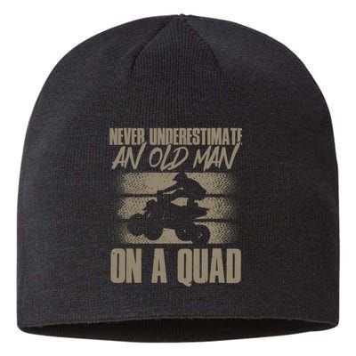 Quad Bike Funny Four Wheeler Quad An Old Man On A Quad ATV Sustainable Beanie