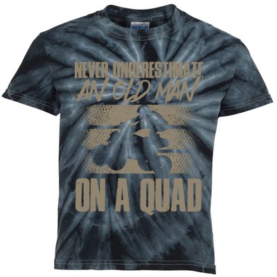 Quad Bike Funny Four Wheeler Quad An Old Man On A Quad ATV Kids Tie-Dye T-Shirt