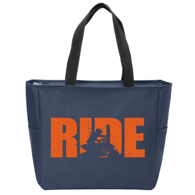Quad Bike Funny Quad Biker RIDE Four Wheeler Quad ATV Zip Tote Bag