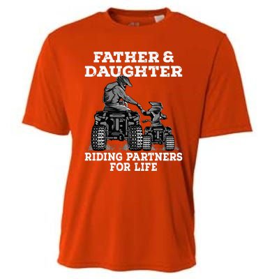 Quad Bike Father And Daughter Riding Partners ATV Cooling Performance Crew T-Shirt