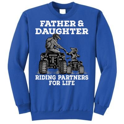 Quad Bike Father And Daughter Riding Partners ATV Tall Sweatshirt