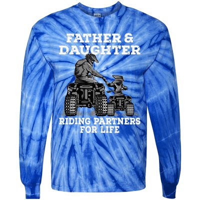 Quad Bike Father And Daughter Riding Partners ATV Tie-Dye Long Sleeve Shirt