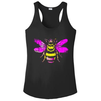 Queen Bee Honey Bee Vintage Ladies PosiCharge Competitor Racerback Tank