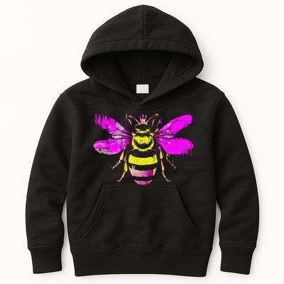 Queen Bee Honey Bee Vintage Kids Hoodie