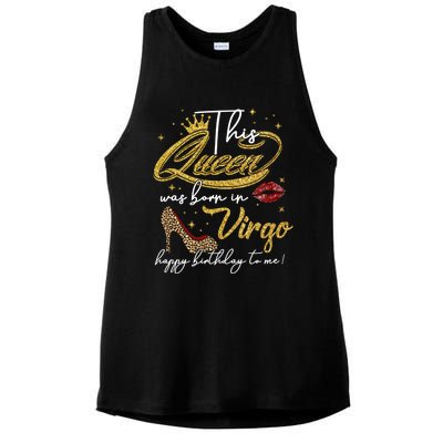 Queen Born In Virgo Funny Gift August September Birthday Great Gift Ladies PosiCharge Tri-Blend Wicking Tank