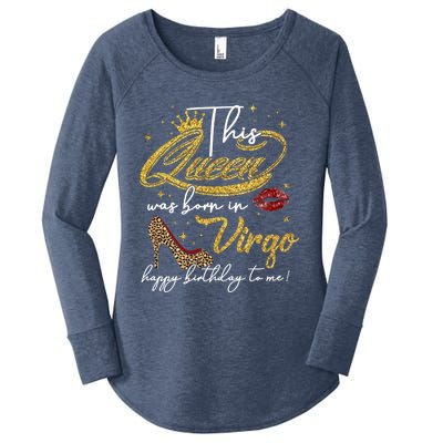 Queen Born In Virgo Funny Gift August September Birthday Great Gift Women's Perfect Tri Tunic Long Sleeve Shirt