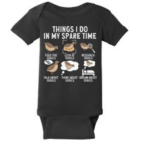 Quail Bird Lover Things I Do In My Spare Time Quail Baby Bodysuit