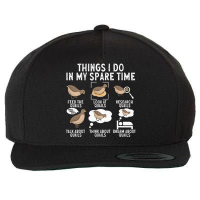 Quail Bird Lover Things I Do In My Spare Time Quail Wool Snapback Cap