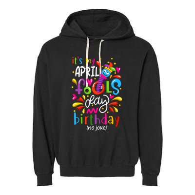 Queen Born On April 1st April Fools Day Birthday Garment-Dyed Fleece Hoodie