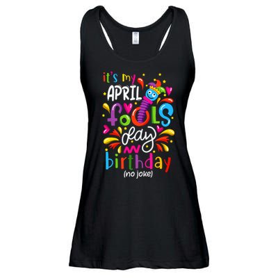 Queen Born On April 1st April Fools Day Birthday Ladies Essential Flowy Tank